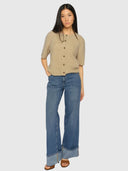Dara Turn Up Jeans – Mid Blue