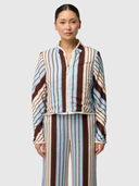 Delray Reversible Printed Linen Jacket - Nautilus Bloom / Iridescent Stripe