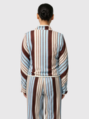 Delray Reversible Printed Linen Jacket - Nautilus Bloom / Iridescent Stripe