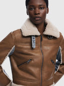 25WWEW39 Combined Shearling Jacket - Marron