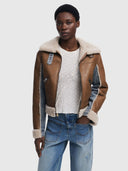 25WWEW39 Combined Shearling Jacket - Marron
