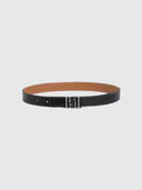 Double Sided Monogram Belt – Black/Tan/Silver