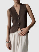 Lana Knit Vest – Chocolate