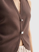 Lana Knit Vest – Chocolate