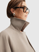 Selena Cropped Trench Coat – Taupe