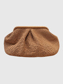 Embellished Floral Raffia Clutch – Natural