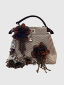 Embellished Raffia Top Handle Bag – Natural