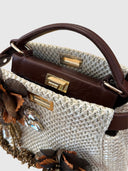 Embellished Raffia Top Handle Bag – Natural