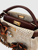 Embellished Raffia Top Handle Bag – Natural