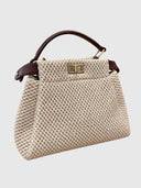Embellished Raffia Top Handle Bag – Natural