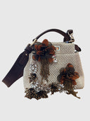Embellished Raffia Top Handle Bag – Natural