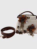 Embellished Raffia Top Handle Bag – Natural