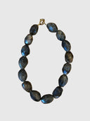 Faceted Labradorite Necklace - Midnight Grey