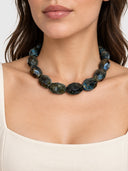 Faceted Labradorite Necklace - Midnight Grey