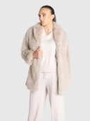 Faux Fur Coat - Oat