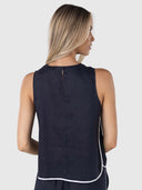 Lugano Top - Navy/White