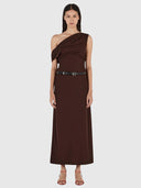 Amara Midi Dress – Chocolate