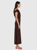 Amara Midi Dress – Chocolate