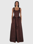 Posey Taffeta Gown - Chocolate