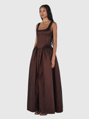 Posey Taffeta Gown - Chocolate