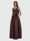 Posey Taffeta Gown - Chocolate