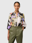 Harley Viscose Faille Rope Trim Detail Shirt - Tangled Blossom