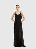 Heartbreak Maxi Dress - Black Ivory Chiffon