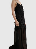 Heartbreak Maxi Dress - Black Ivory Chiffon