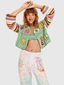 Ibiza Crochet Crop Cardigan - Mint
