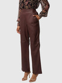 Joan Leather Elasticated Waist Straight Leg - Oxblood