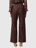 Joan Leather Elasticated Waist Straight Leg - Oxblood