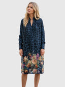 Joelle Dress - Navy Flower Leopard