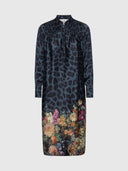 Joelle Dress - Navy Flower Leopard
