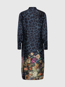 Joelle Dress - Navy Flower Leopard