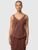 Julien Cupro Blend Lace Cami - Rosewood