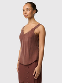 Julien Cupro Blend Lace Cami - Rosewood