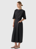 Julietta Skirt - Black Cotton Tencel