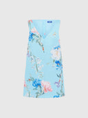 Kaelyn V Neck Mini Dress - Garden Print In Baby Blue