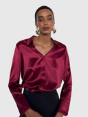 Silky Shirt - Burgundy