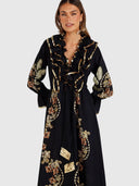 The Midnight Tropics Ruffle Dress
