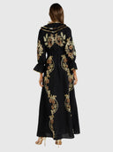The Midnight Tropics Ruffle Dress