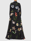 Josephine Silk Gown - Print In Ebony