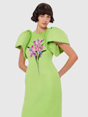 Lucinda Embellished Maxi Dress - Lily Print In Parakeet