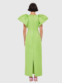Lucinda Embellished Maxi Dress - Lily Print In Parakeet