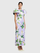 Lucinda Maxi Dress - Lily Blossom Print In Lilac