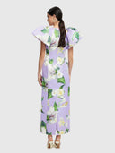Lucinda Maxi Dress - Lily Blossom Print In Lilac