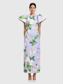 Lucinda Maxi Dress - Lily Blossom Print In Lilac