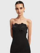 Rayna Applique Bustier Maxi Dress - Ebony