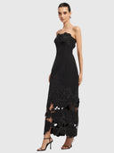 Rayna Applique Bustier Maxi Dress - Ebony