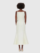 Regina Embellished Wool Blend Midi Dress - Snow